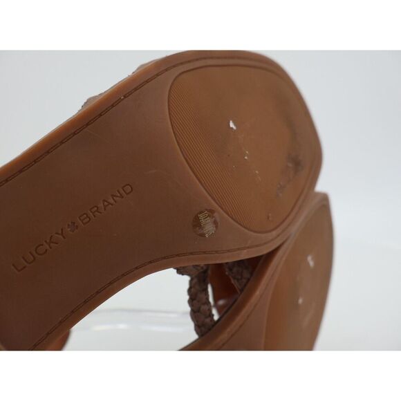 Lucky Brand Tasmina Women's Leather Ankle Strap Block Heel Brown Size 10M - Picture 10 of 12